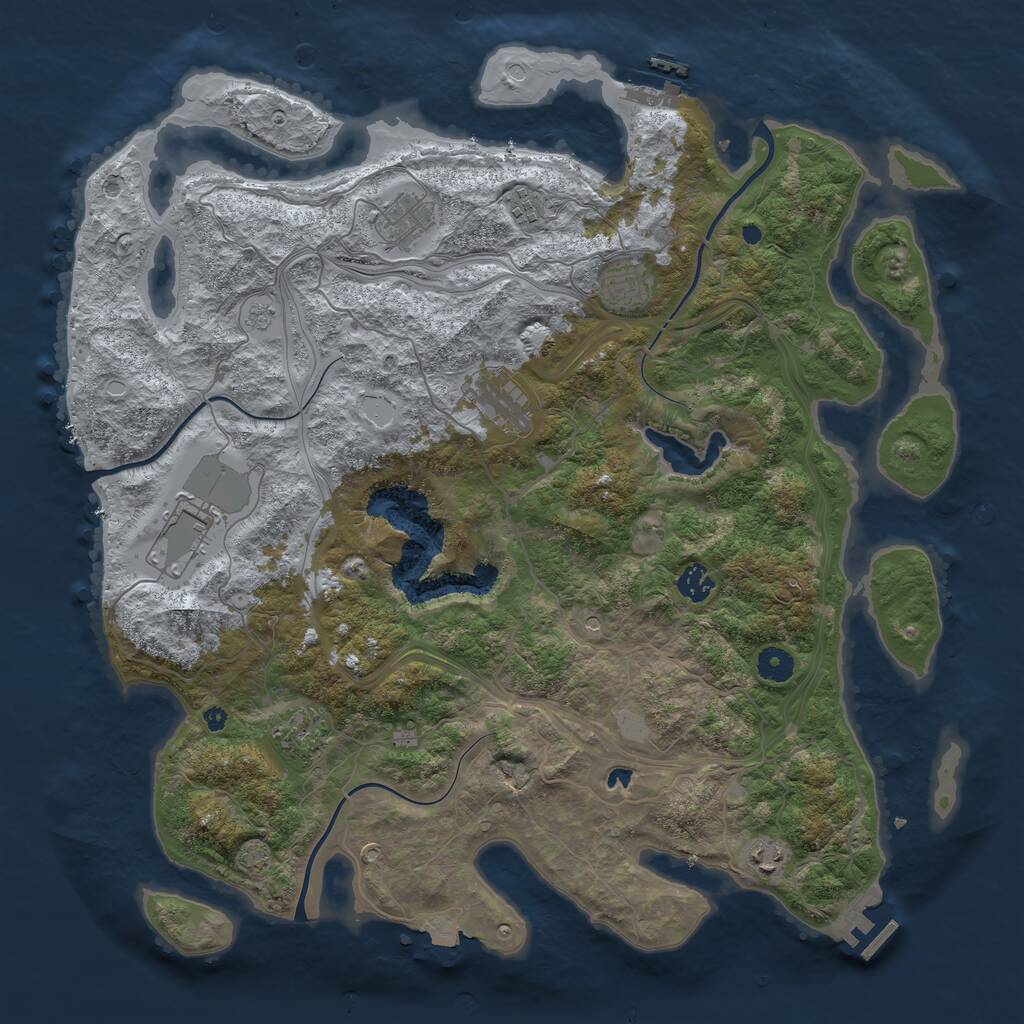 Rust Map: Procedural Map, Size: 4300, Seed: 1676812810, 14 Monuments