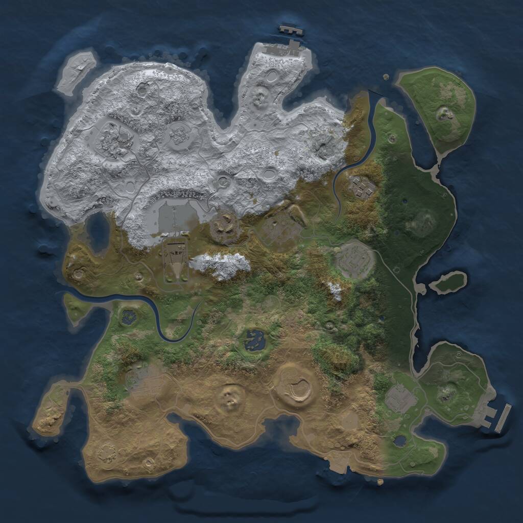 Rust Map: Procedural Map, Size: 3500, Seed: 1811641222, 15 Monuments