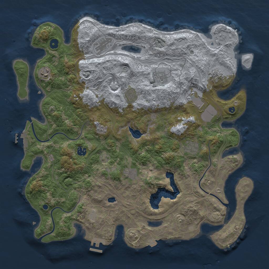Rust Map: Procedural Map, Size: 4250, Seed: 823641260, 16 Monuments