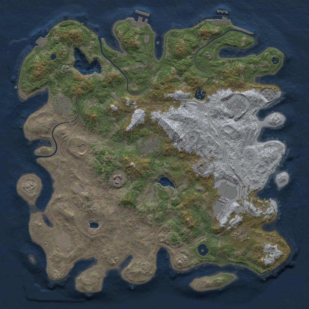 Rust Map: Procedural Map, Size: 4250, Seed: 151811, 16 Monuments