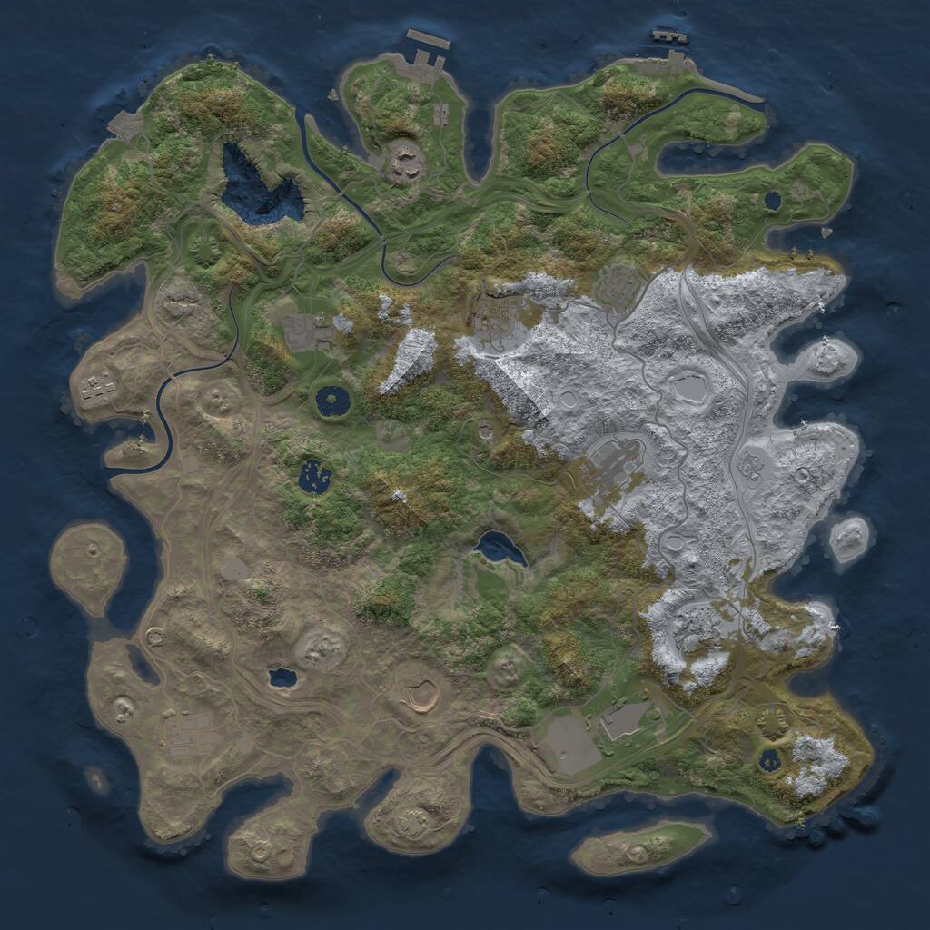 Rust Map: Procedural Map, Size: 4250, Seed: 151811, 17 Monuments