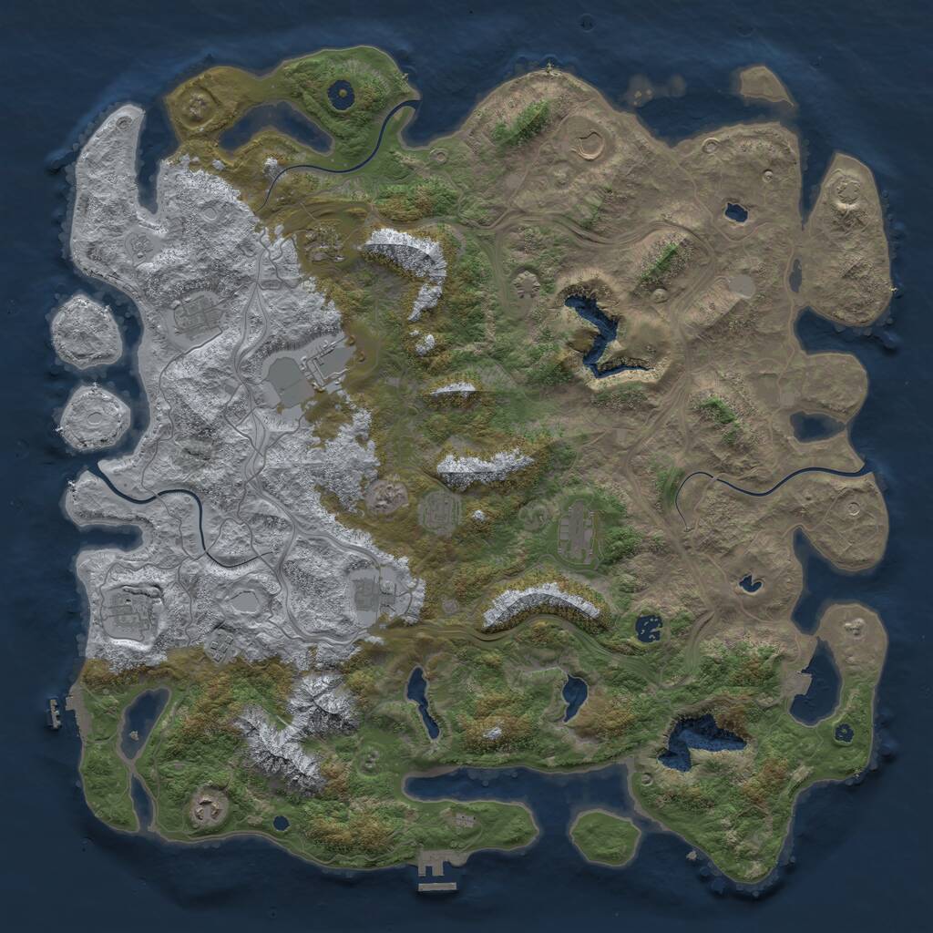 Rust Map: Procedural Map, Size: 5000, Seed: 80978580, 17 Monuments