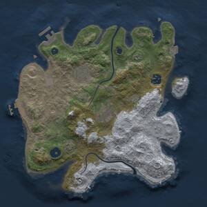 Thumbnail Rust Map: Procedural Map, Size: 3000, Seed: 65076012, 9 Monuments