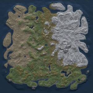 Thumbnail Rust Map: Procedural Map, Size: 6000, Seed: 446294199, 17 Monuments