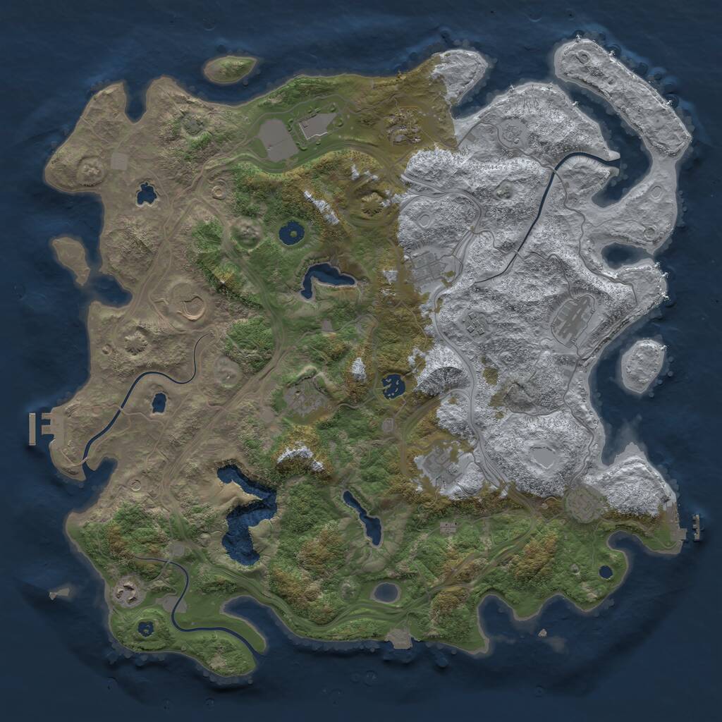 Rust Map: Procedural Map, Size: 4500, Seed: 12052024, 17 Monuments