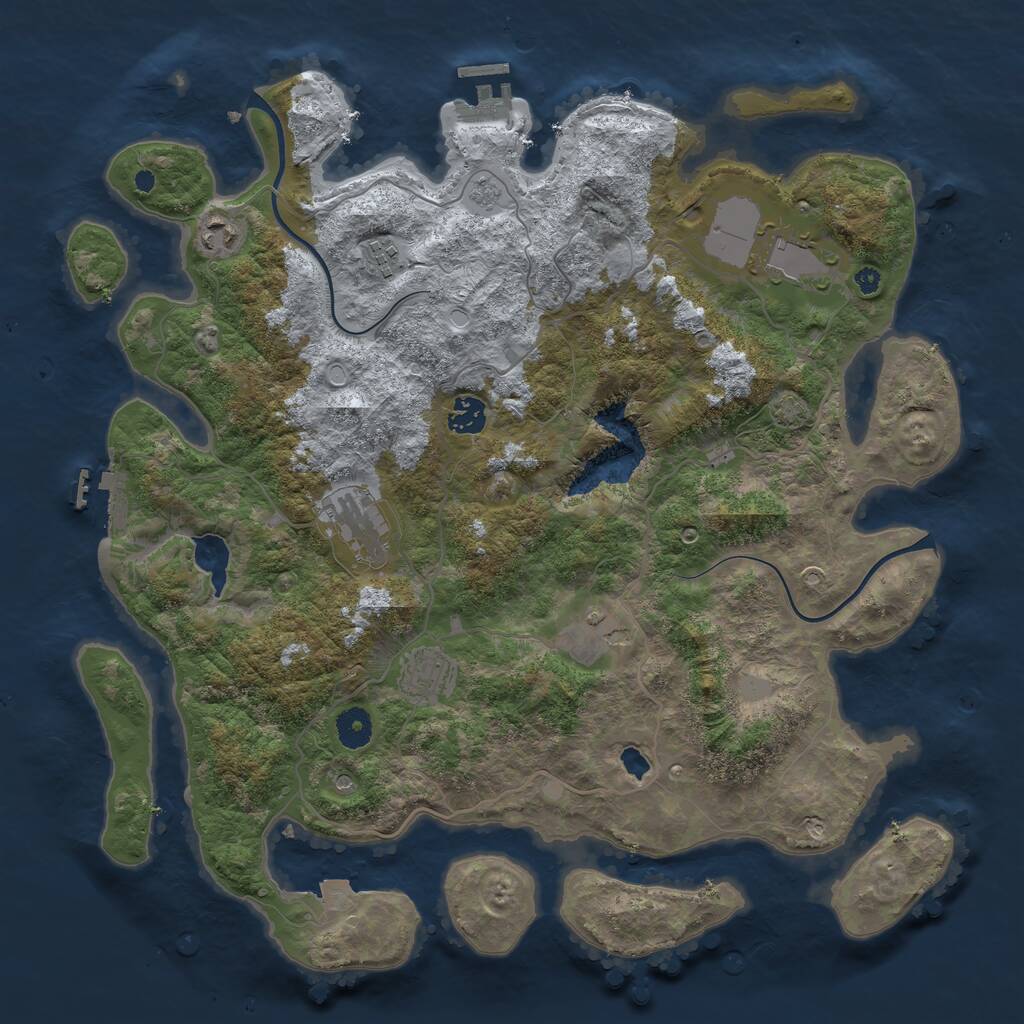 Rust Map: Procedural Map, Size: 4000, Seed: 1747807717, 13 Monuments