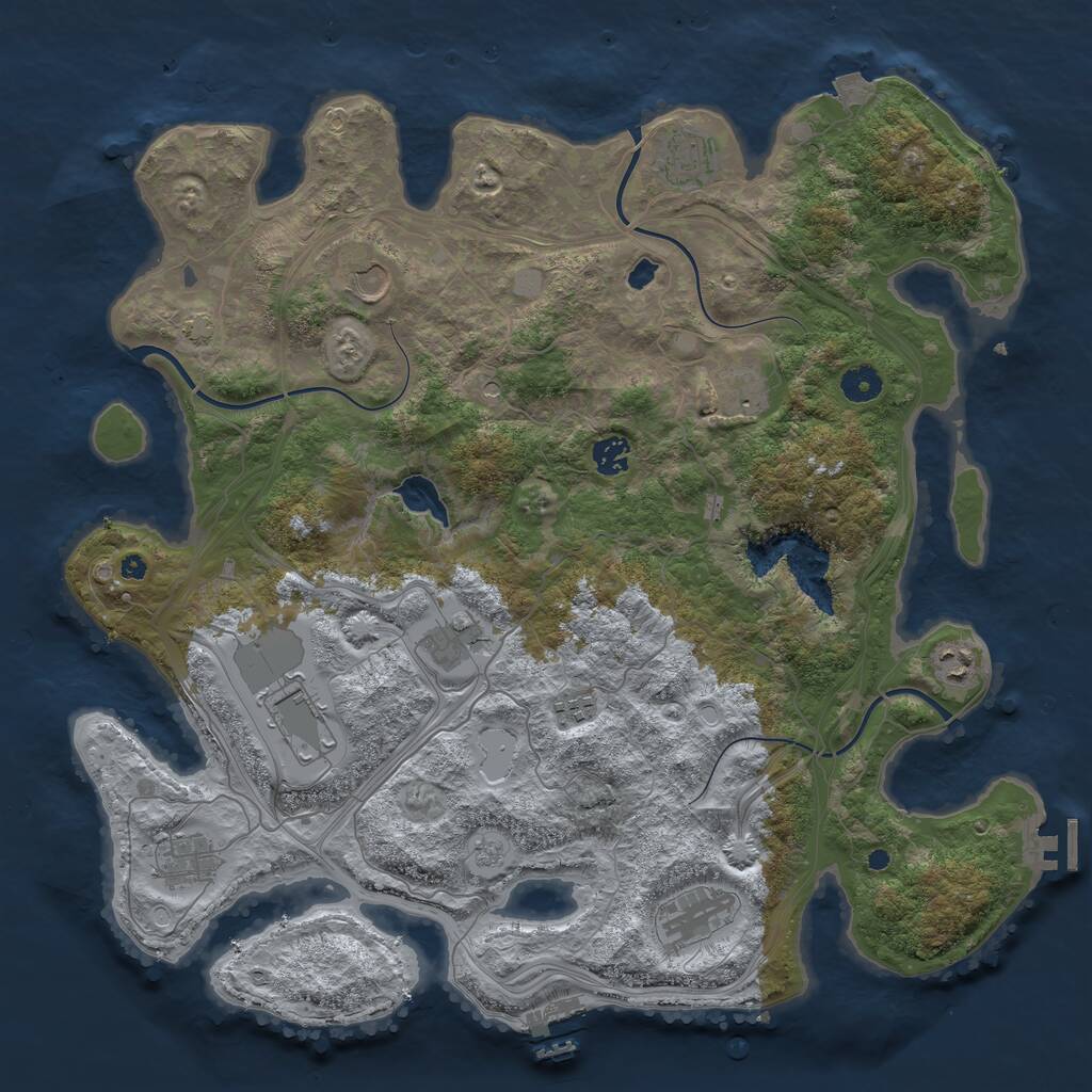 Rust Map: Procedural Map, Size: 4250, Seed: 1609848227, 16 Monuments