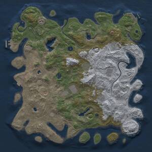 Thumbnail Rust Map: Procedural Map, Size: 4500, Seed: 1342504435, 15 Monuments