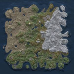 Thumbnail Rust Map: Procedural Map, Size: 4500, Seed: 1306125269, 16 Monuments