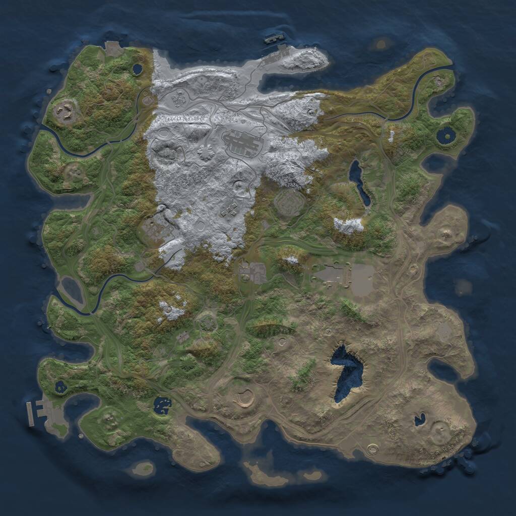 Rust Map: Procedural Map, Size: 4250, Seed: 376655, 15 Monuments