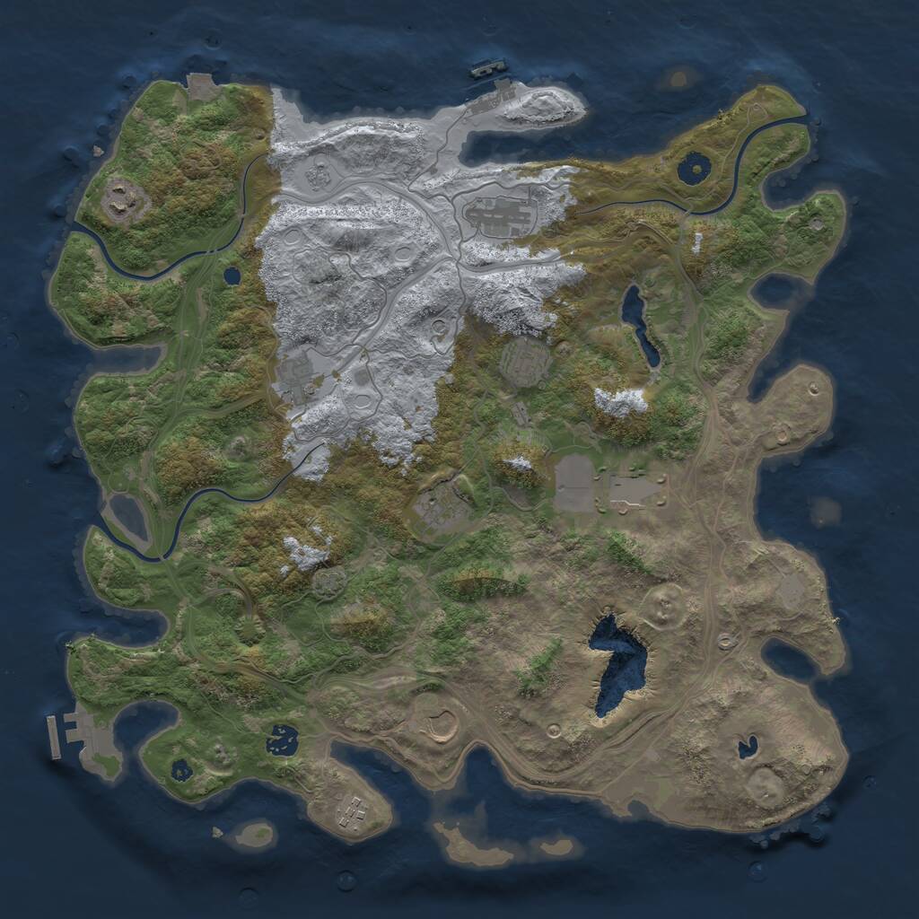 Rust Map: Procedural Map, Size: 4250, Seed: 376655, 15 Monuments