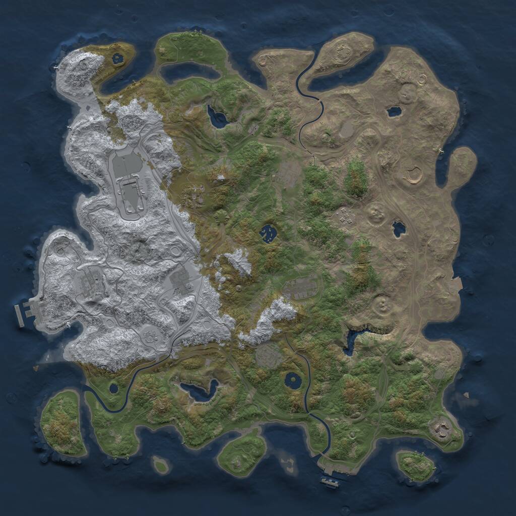 Rust Map: Procedural Map, Size: 4600, Seed: 51220243, 17 Monuments