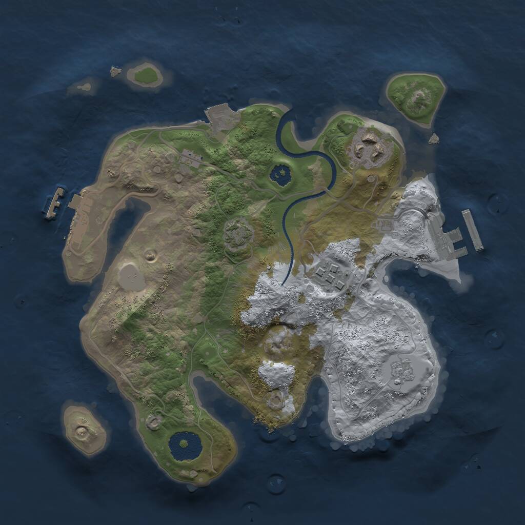 Rust Map: Procedural Map, Size: 2500, Seed: 78935, 7 Monuments