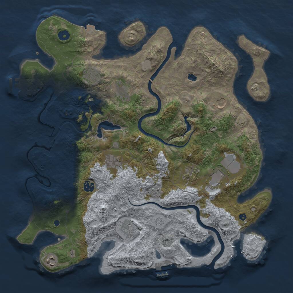 Rust Map: Procedural Map, Size: 4000, Seed: 824935714, 16 Monuments