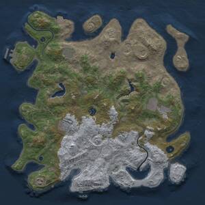 Thumbnail Rust Map: Procedural Map, Size: 4000, Seed: 824935714, 14 Monuments