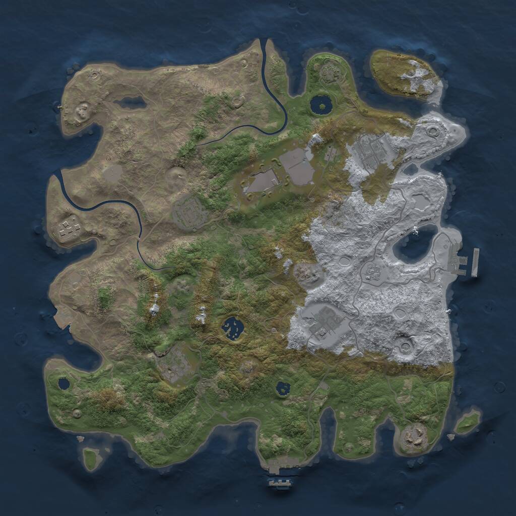 Rust Map: Procedural Map, Size: 3650, Seed: 52563480, 14 Monuments