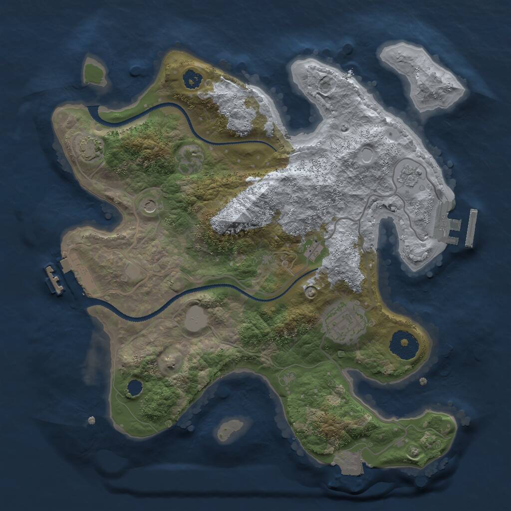 Rust Map: Procedural Map, Size: 2700, Seed: 1450074714, 7 Monuments