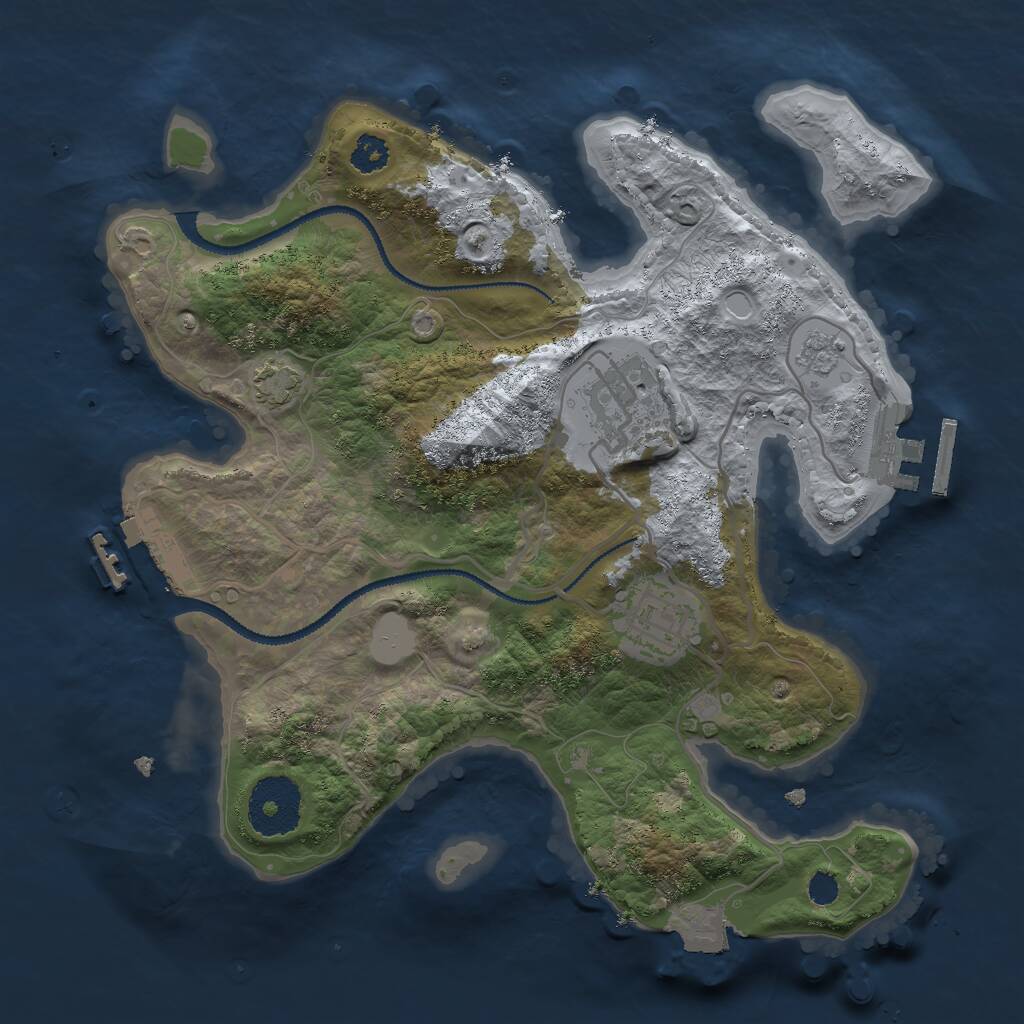 Rust Map: Procedural Map, Size: 2700, Seed: 1450074714, 7 Monuments