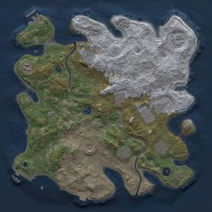 Thumbnail Rust Map: Procedural Map, Size: 3700, Seed: 281732185, 16 Monuments