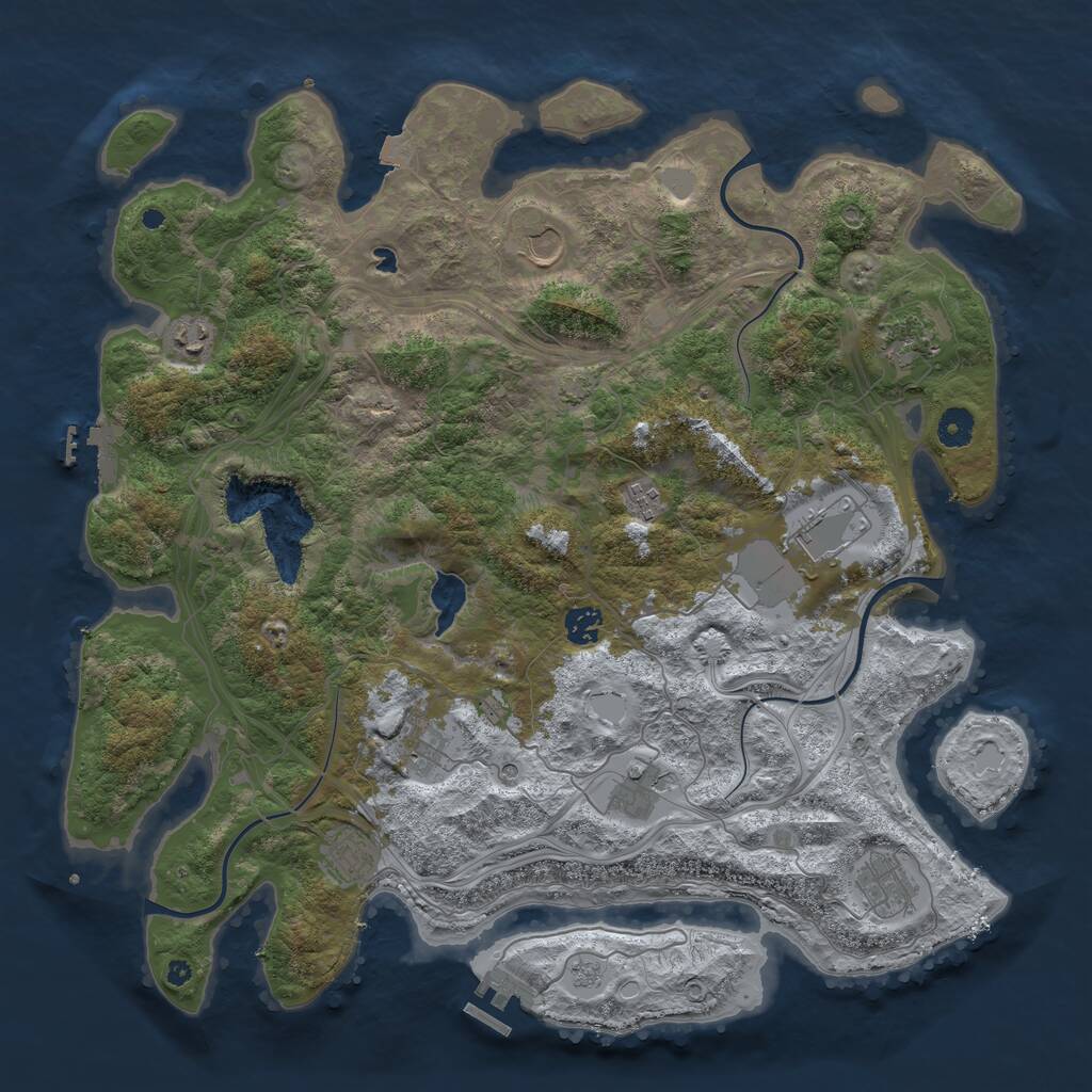Rust Map: Procedural Map, Size: 4250, Seed: 223543185, 16 Monuments