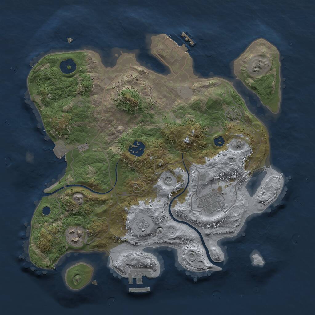 Rust Map: Procedural Map, Size: 3027, Seed: 481981, 9 Monuments