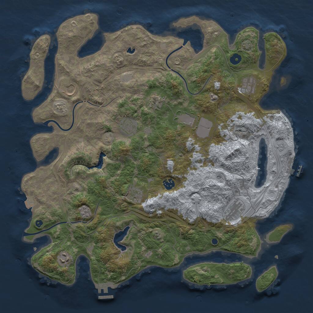 Rust Map: Procedural Map, Size: 4250, Seed: 659905043, 16 Monuments