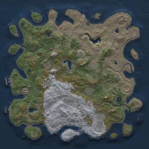 Thumbnail Rust Map: Procedural Map, Size: 4500, Seed: 57277325, 16 Monuments