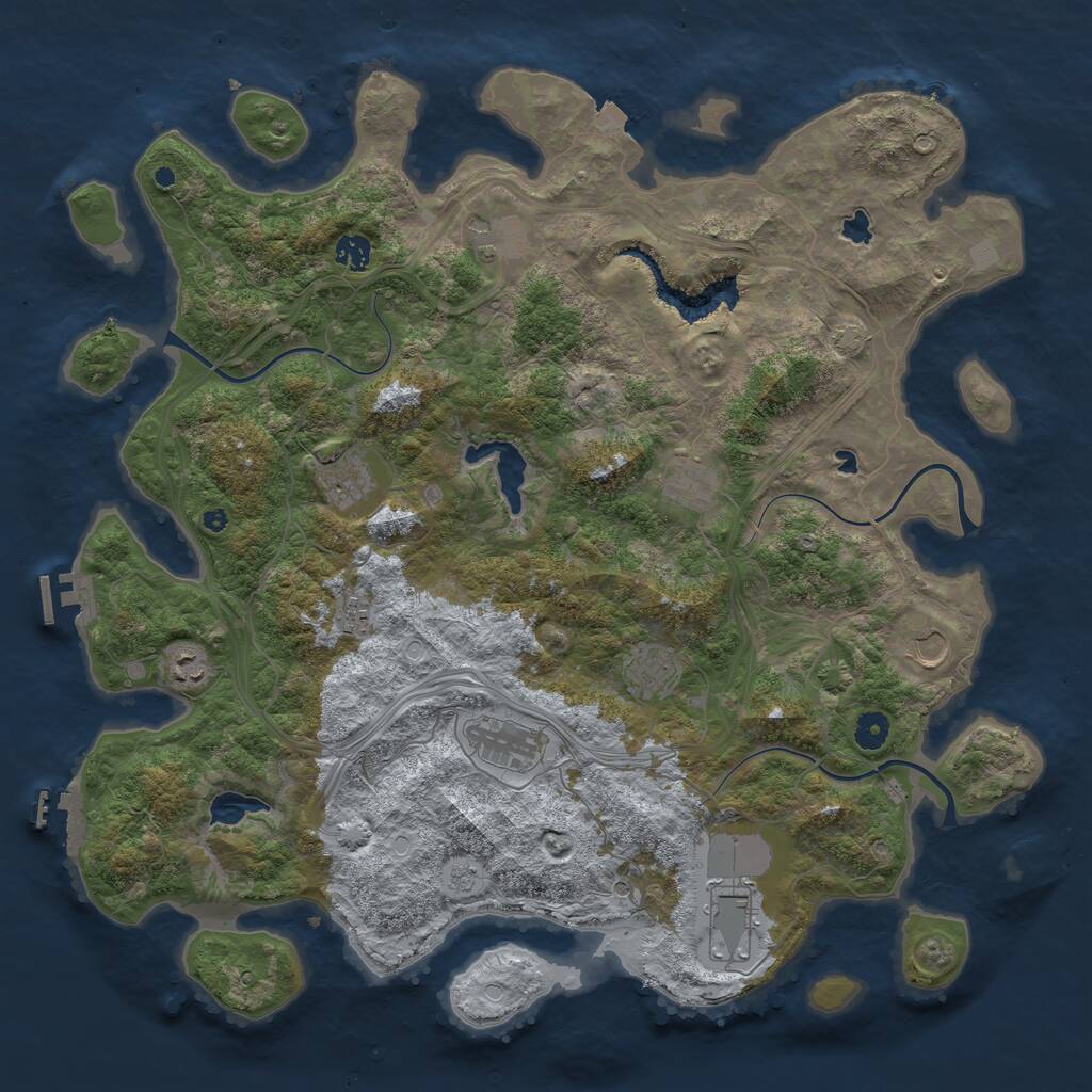 Rust Map: Procedural Map, Size: 4500, Seed: 57277325, 16 Monuments