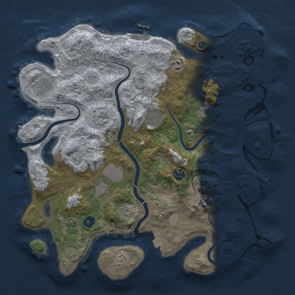 Rust Map: Procedural Map, Size: 3900, Seed: 350, 14 Monuments