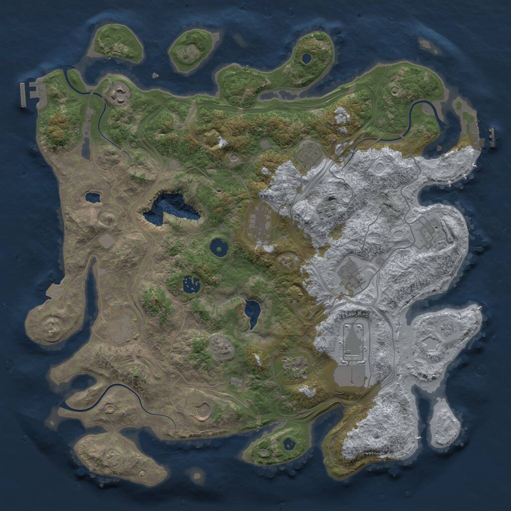 Rust Map: Procedural Map, Size: 4250, Seed: 155339493, 17 Monuments