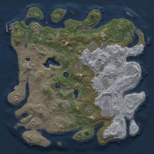 Thumbnail Rust Map: Procedural Map, Size: 4250, Seed: 155339493, 17 Monuments