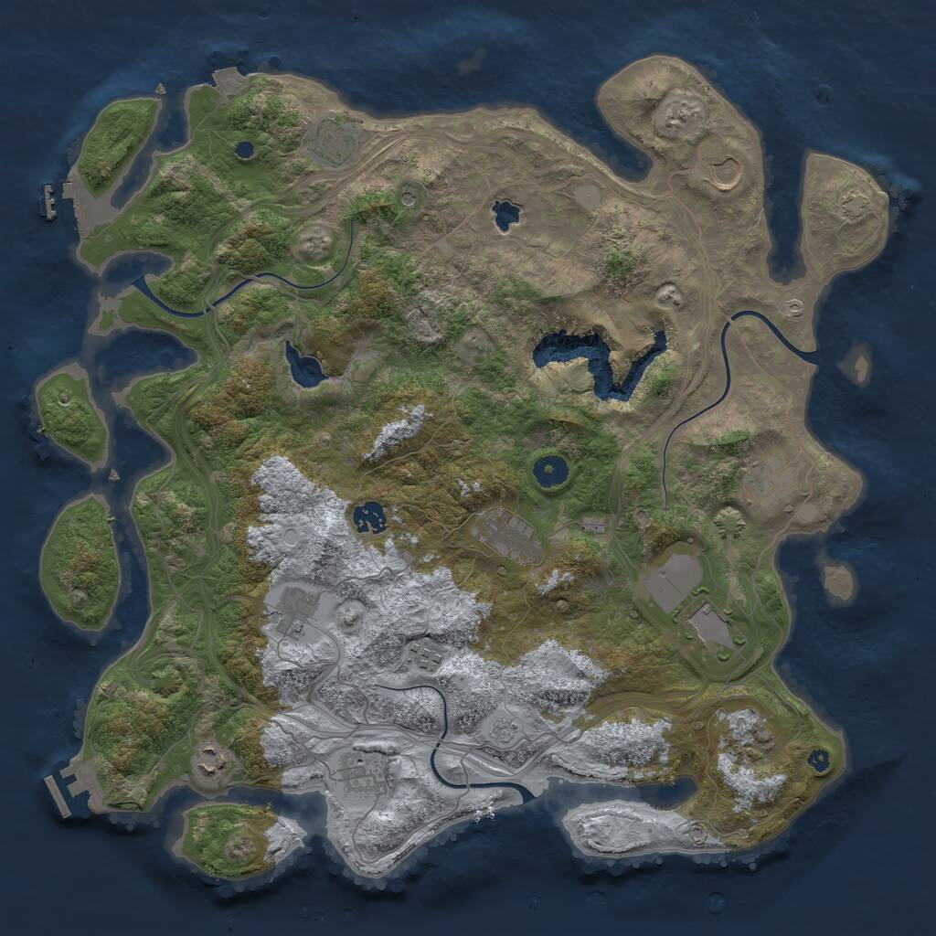 Rust Map: Procedural Map, Size: 4250, Seed: 332619878, 17 Monuments