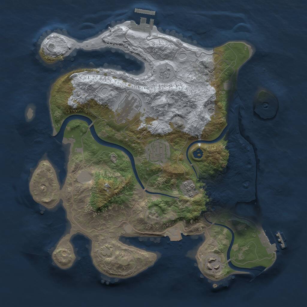 Rust Map: Procedural Map, Size: 3000, Seed: 241205, 10 Monuments