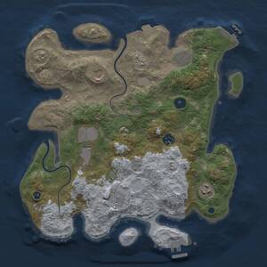 Thumbnail Rust Map: Procedural Map, Size: 3500, Seed: 1288069759, 13 Monuments