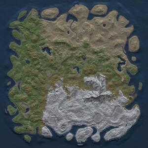 Thumbnail Rust Map: Procedural Map, Size: 6000, Seed: 2145345201, 17 Monuments