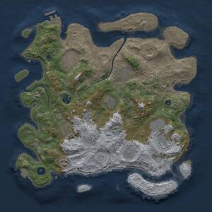 Thumbnail Rust Map: Procedural Map, Size: 3750, Seed: 870042030, 15 Monuments