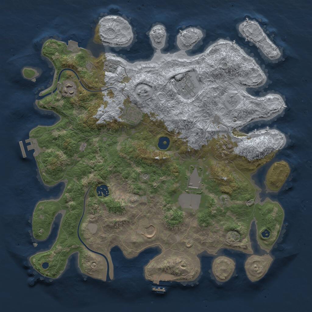 Rust Map: Procedural Map, Size: 3750, Seed: 159816198, 14 Monuments