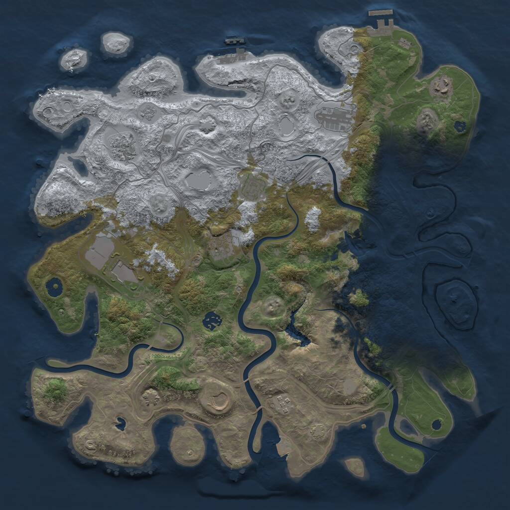 Rust Map: Procedural Map, Size: 4250, Seed: 1264177961, 15 Monuments