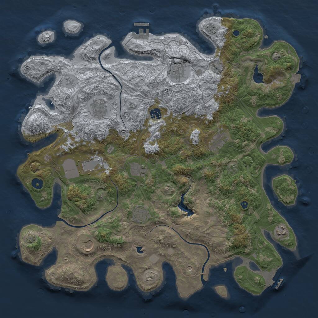 Rust Map: Procedural Map, Size: 4250, Seed: 1264177961, 16 Monuments