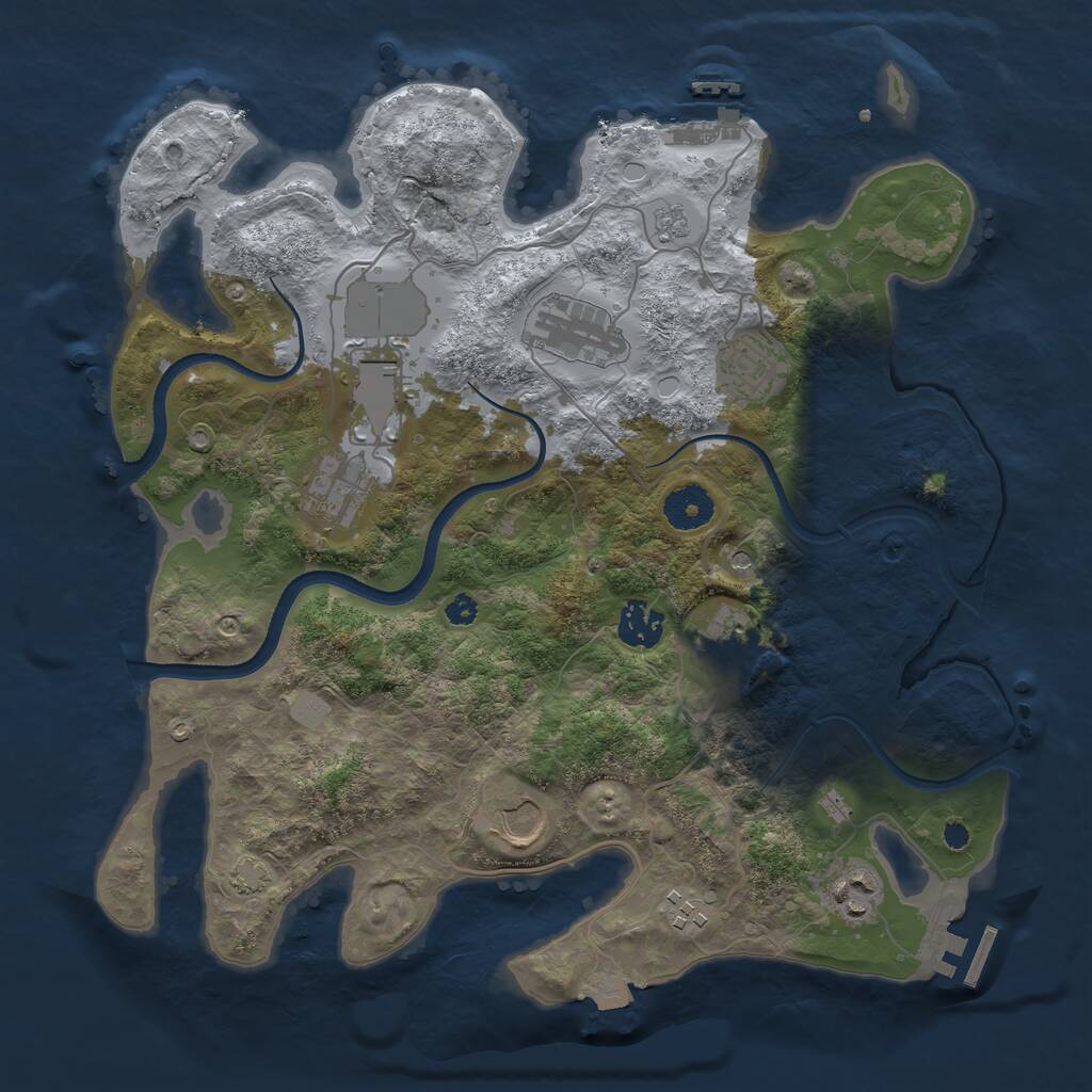 Rust Map: Procedural Map, Size: 3500, Seed: 699392157, 15 Monuments