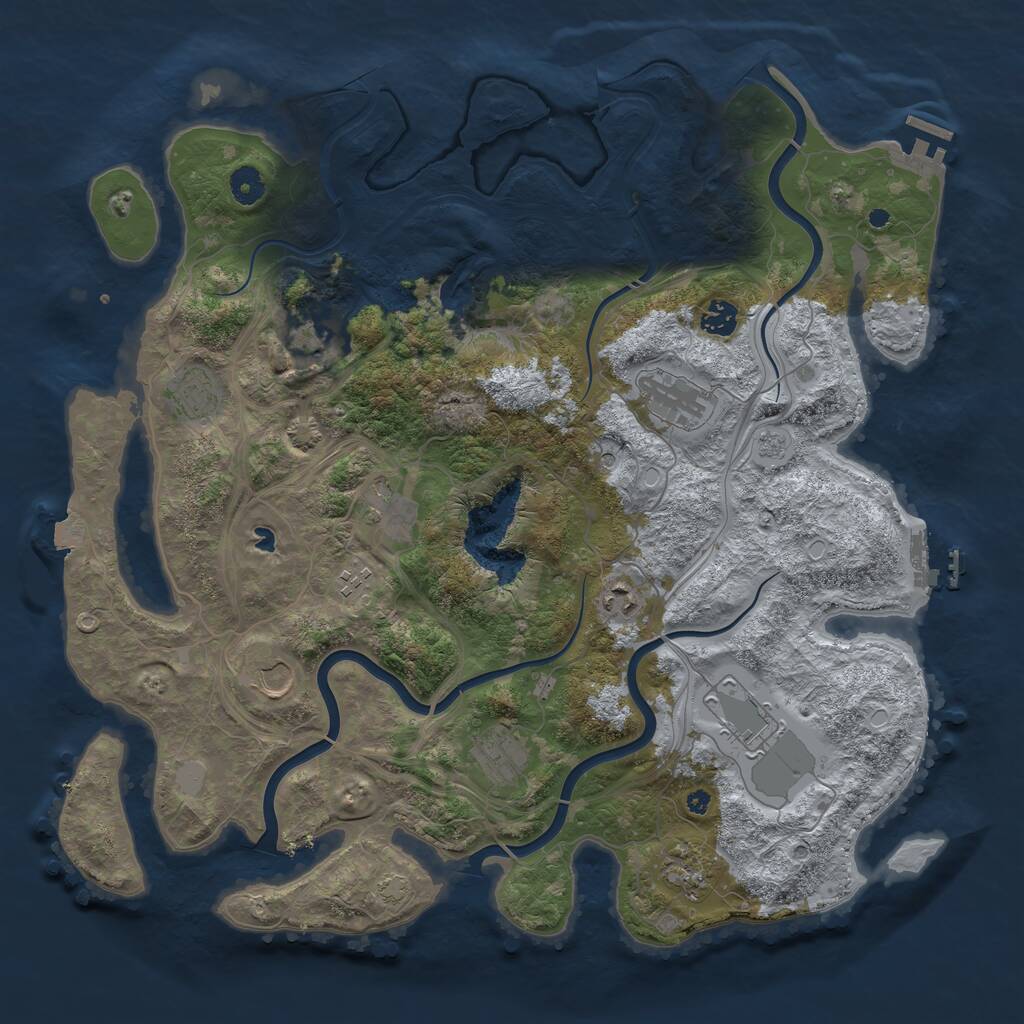 Rust Map: Procedural Map, Size: 4250, Seed: 1150998098, 17 Monuments