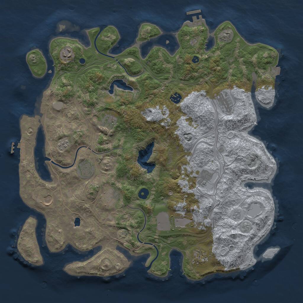 Rust Map: Procedural Map, Size: 4250, Seed: 1150998098, 17 Monuments