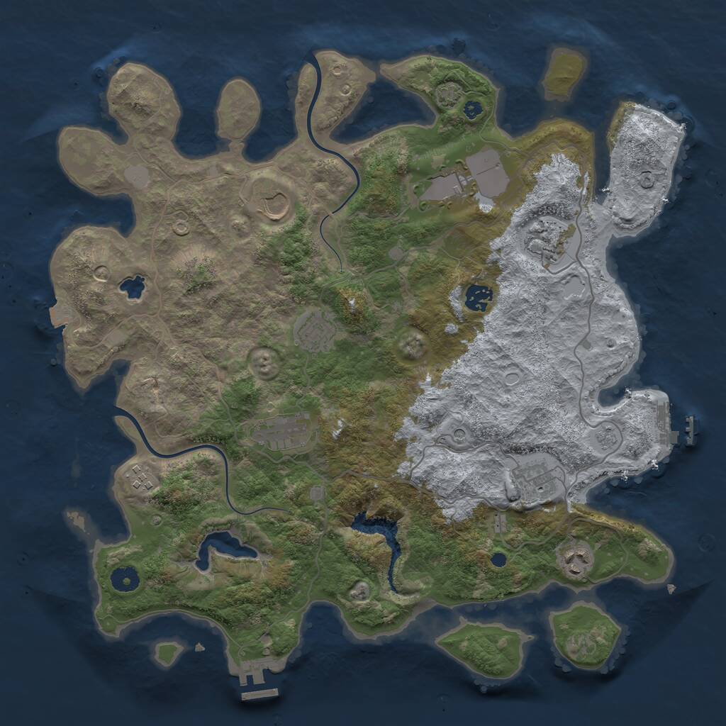 Rust Map: Procedural Map, Size: 4000, Seed: 1646992058, 15 Monuments