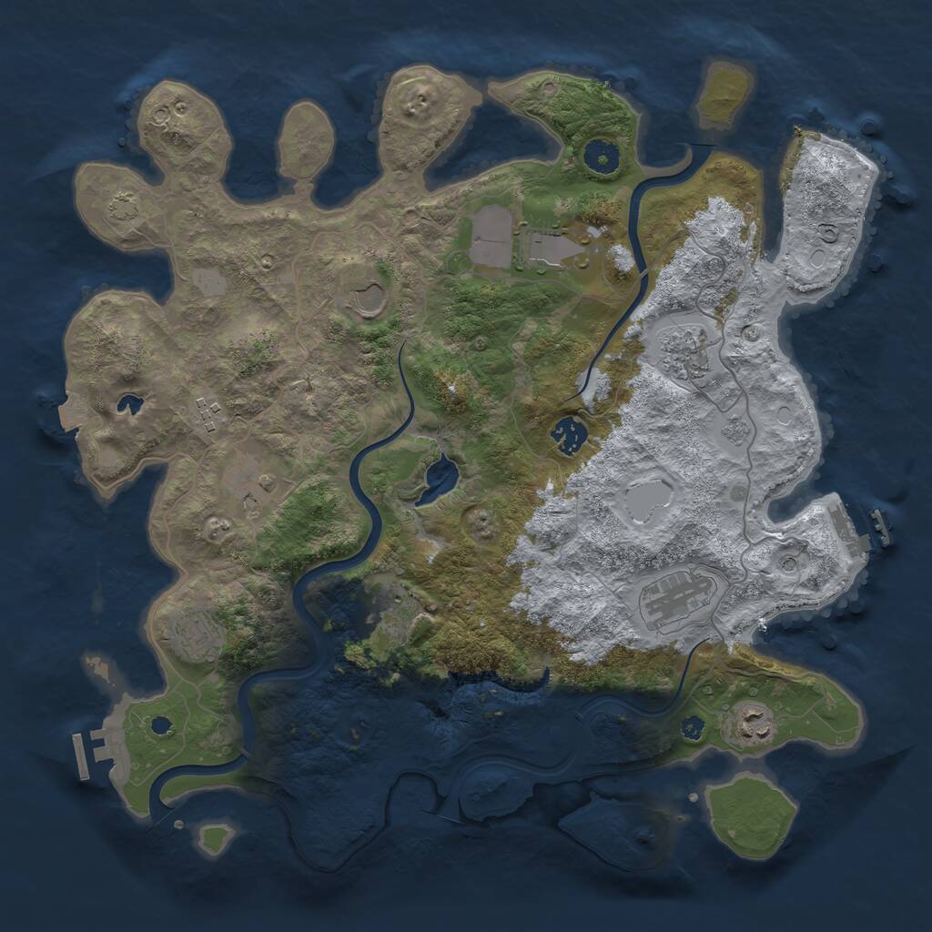 Rust Map: Procedural Map, Size: 4000, Seed: 1646992058, 16 Monuments