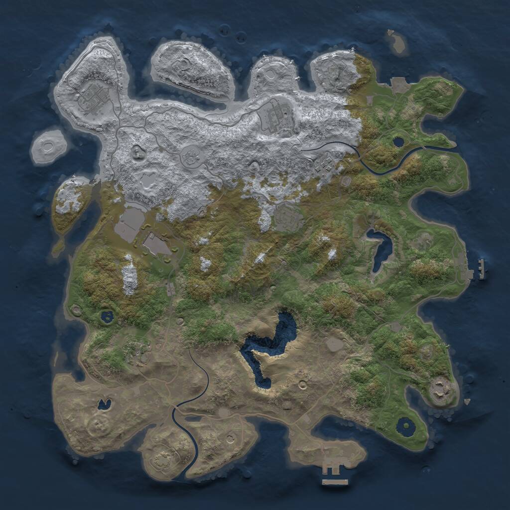 Rust Map: Procedural Map, Size: 4000, Seed: 368177020, 13 Monuments