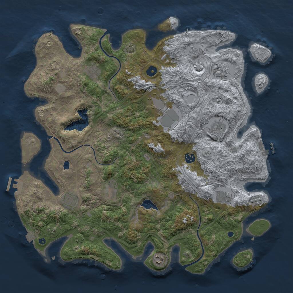 Rust Map: Procedural Map, Size: 4250, Seed: 522555739, 16 Monuments