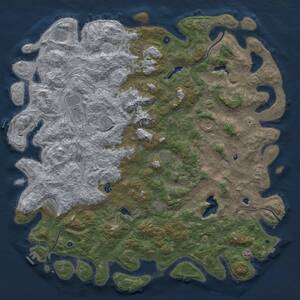 Thumbnail Rust Map: Procedural Map, Size: 6000, Seed: 1942525, 17 Monuments