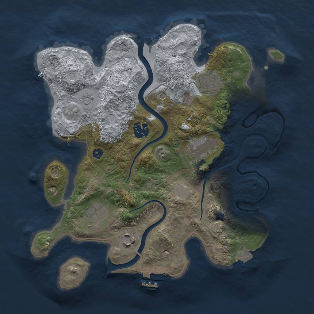 Rust Map: Procedural Map, Size: 3000, Seed: 1213204370, 10 Monuments