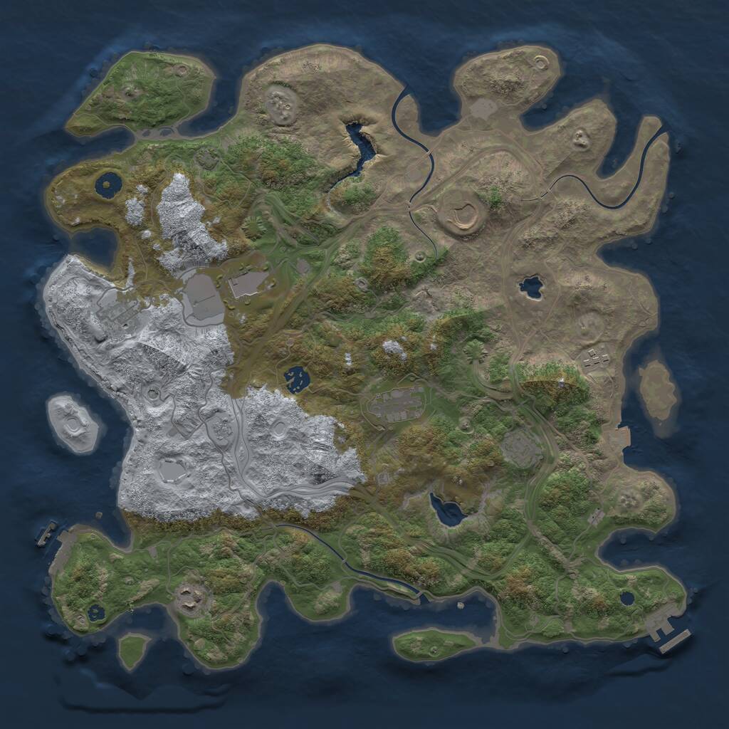 Rust Map: Procedural Map, Size: 4250, Seed: 1297202483, 14 Monuments