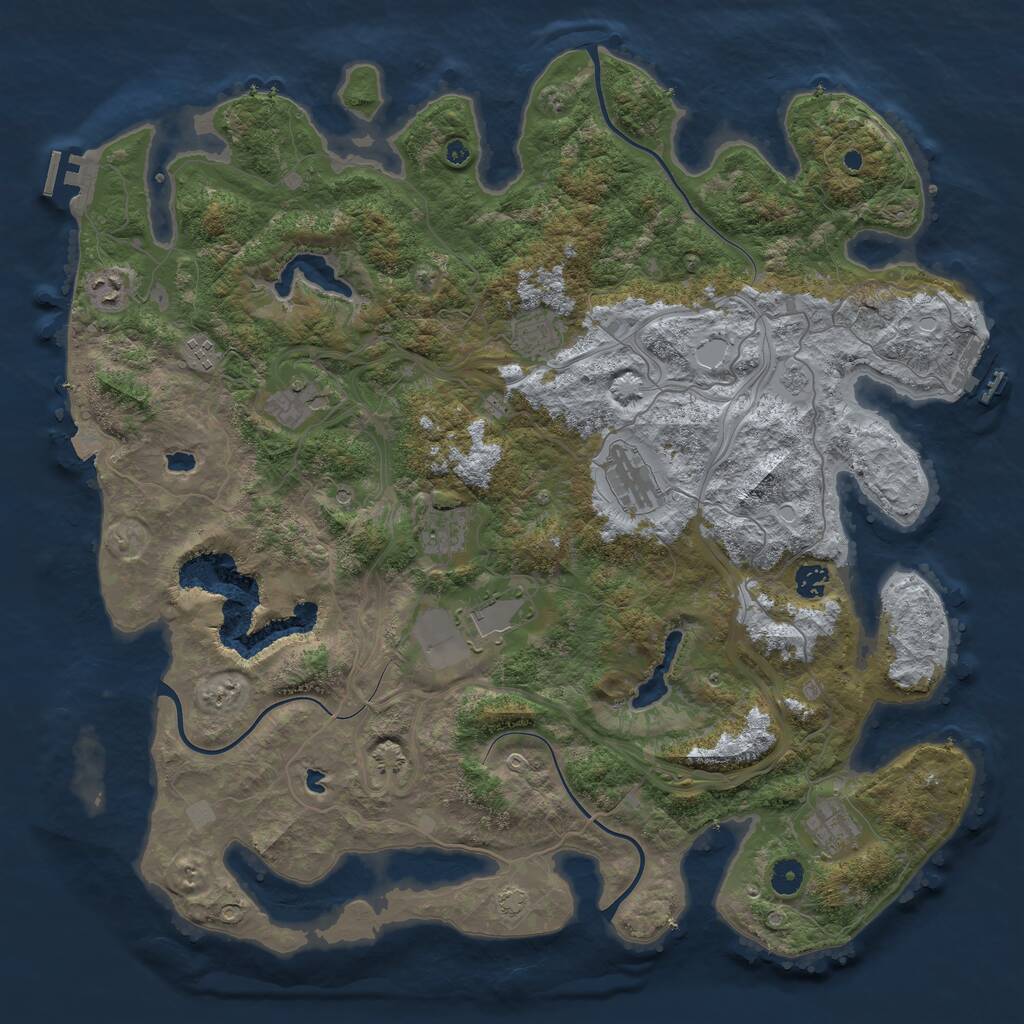 Rust Map: Procedural Map, Size: 4500, Seed: 1835570540, 15 Monuments
